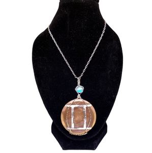 Handmade ♊️ Necklace | Shimmery Resin Pendant | Sterling Silver Chain